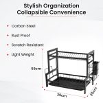 carbon steel 2 tier dish rack