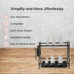 carbon steel 2 tier dish rack