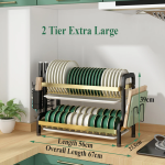 3 tier blue gold dish rack