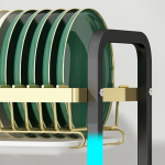 3 tier blue gold dish rack