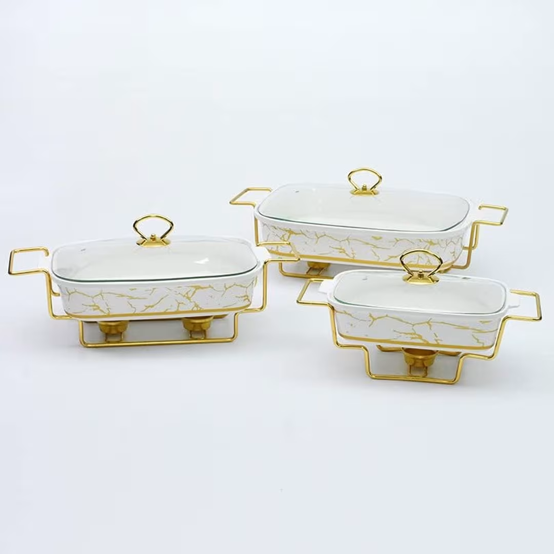ceramic 3pcs chafing dish set4 ceramic 3pcs chafing dish set