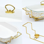 ceramic 3pcs chafing dish set