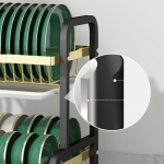 3 tier blue gold dish rack